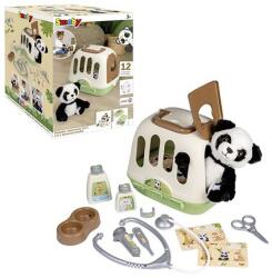 Smoby Echipament veterinar Smoby cu panda și cutie de transport 2 în 1 (340303)