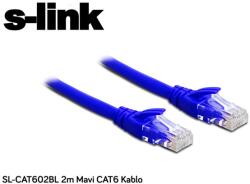 S-Link Kábel - SL-CAT602BL (UTP patch kábel, CAT6, kék, 2m) 13939 (13939)