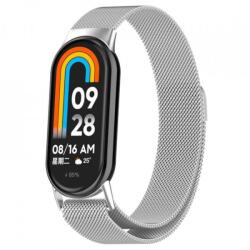 Mobilly Milanese stroke teljesen fém csere karkötő Xiaomi Mi Band 8-hoz - Ezüst