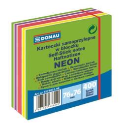 DONAU Blocnotes Donau 76 x 76 mm, amestec de culori neon, verde, 400 de coli