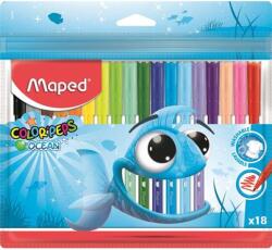 Maped Filctoll készlet, 2 mm, kimosható, MAPED "Color`Peps Ocean", 18 különböző szín (845721)