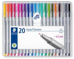 STAEDTLER Tűfilc készlet, 0, 3 mm, STAEDTLER "Triplus 334", 20 különböző szín (334 SB20) - mystock