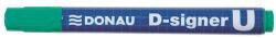 DONAU Alkoholos marker, 2-4 mm, kúpos, DONAU "D-signer U", zöld (7371001-06PL) - mystock