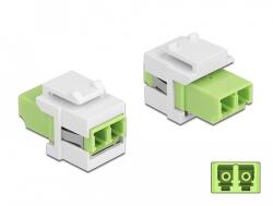 Delock Keystone modul LC Duplex aljzat - LC Duplex aljzat citromzöld / fehér (86816) - dellaprint