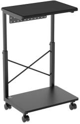Maclean Rs430 gurulós számítógép kocsi, 80kg, állítható magasság, fekete (RS430)