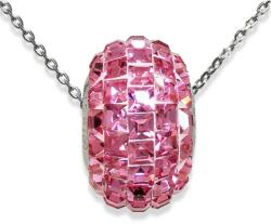  Swarovski kristályos ezüst nyaklánc- rózsaszín