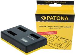 PATONA CB-2LHE TRIPLE (LCD) akkumulátor töltő (tripla) (for Canon NB-13L / NB-12L) (USB-C) (1710) (1710)