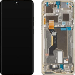 Motorola Edge 50 Ultra Előlap Keret+LCD Kijelző+Érintőpanel, Barna, Nordic Wood (5D68C24484, 5D68C24469) Gyári, Service Pack