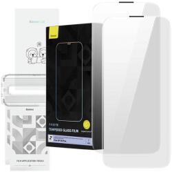 Baseus 48863 Baseus Corning Apple iPhone 14 Pro Karcálló, ütésálló kijelzővédő üvegfólia, beépített porszűrővel, 2 db-os csomag, átlátszó (48863)