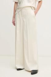 Calvin Klein nadrág női, bézs, magas derekú széles, K20K207978 - bézs 36