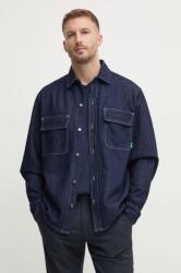 Benetton farmering férfi, galléros, sötétkék, relaxed, 5SAWUQ051 - sötétkék M