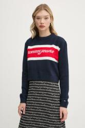 Tommy Hilfiger gyapjúkeverék pulóver női, sötétkék, DW0DW19341 - sötétkék M