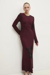 ANSWEAR ruha bordó, maxi, harang alakú - burgundia M/L
