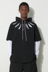 Marcelo Burlon pamut melegítőfelső Collar Feathers Dbl Sleeves fekete, férfi, nyomott mintás, kapucnis, CMAB044S24JER0021001 - fekete M