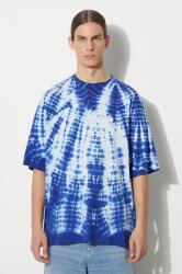 Marcelo Burlon pamut póló Aop Soundwaves Over férfi, sima, CMAA054S24JER0044501 - kék L