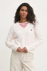 Abercrombie & Fitch gyapjú pulóver könnyű, női, bézs, KI150-4391 - bézs L