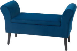 HOMCOM Ülőpad, tárolóval, bársonyos pe szövet és gumifa, kartámaszokkal, sötétkék, 115 x 43 x (838-172V00DB)
