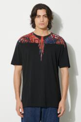 Marcelo Burlon pamut póló Bandana Wings Basic Tee fekete, férfi, nyomott mintás, CMAA056F24JER0031027 - fekete XL