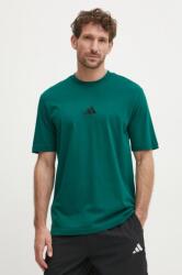 Adidas pamut póló Essential zöld, férfi, sima, JF1096 - zöld S