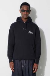 Norse Projects pamut melegítőfelső Arne Relaxed Organic Chain Stitch sötétkék, férfi, nyomott mintás, kapucnis, N20-1358-7004 - sötétkék M