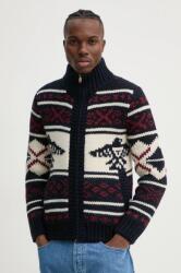 Superdry kardigán gyapjú keverékből sötétkék, M6110592A-2TF - sötétkék XL