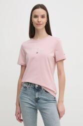 Tommy Hilfiger pamut póló női, rózsaszín, WW0WW43895 - rózsaszín L