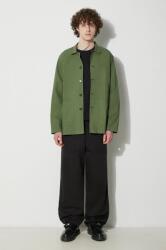 Universal Works pamut ing Bakers Overshirt férfi, galléros, zöld, relaxed, 30680. BIRCH - zöld XL