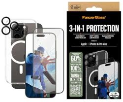 Panzer Bundle 3 az 1-ben iPhone 16 Pro Max 6, 9" D3O kemény tok + képernyővédő fólia UWF+ objektív B1294+2864+1284 (140557)