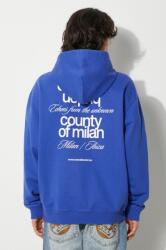 Marcelo Burlon felső MBCM Slogan Comfort Hoodie férfi, nyomott mintás, kapucnis, CMBB106F24FLE0064501 - kék M
