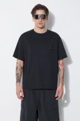 Neil Barrett pamut póló Slim Dropped Shoulder Pierced Nipple fekete, férfi, nyomott mintás, MY70144A-Y518-001N - fekete L