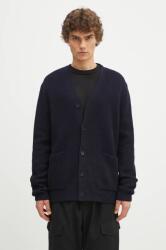 Norse Projects gyapjú kardigán Loki Wool Cotton Rib sötétkék, N45.0618. 7004 - sötétkék L