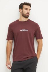 Adidas pamut póló Essentials Linear piros, férfi, nyomott mintás, JE8998 - piros S