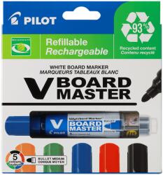 Pilot Set 5 markere pentru tablă VBoard Master Plus Pilot 2.3 mm vârf rotund (PWBMA-VBM-S5-BG)