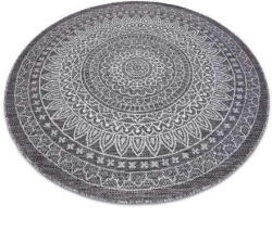 Fonott sizal szőnyeg LOFT 21207 Rozetta Kör boho elefántcsont/ezüst/szürke kör 160 cm (DEV1330)