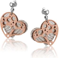  Áttört Szív Ezüst Fülbevaló - Rozeaarany