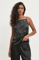Abercrombie & Fitch felső fekete, női, nyomott mintás, KI140-4529 - fekete L