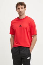 Adidas pamut póló Essential piros, férfi, nyomott mintás, JF1095 - piros XL