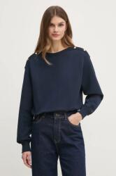 Tommy Hilfiger pamut melegítőfelső sötétkék, női, mintás, WW0WW44447 - sötétkék XS - answear - 37 990 Ft