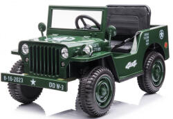 Mamido Jeep Willys militar electric pentru copii 12V7Ah Verde armată