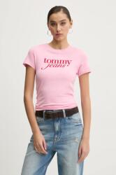 Tommy Jeans pamut póló női, rózsaszín, DW0DW19447 - rózsaszín S