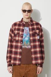 Billionaire Boys Club ing gyapjú keverékből Check Longsleeve legombolt galléros, piros, regular, B23424 - piros L