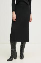 Pepe Jeans szoknya NICOLE SKIRT fekete, midi, egyenes, PL901174 - fekete S