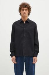 Norse Projects ing gyapjú keverékből Carsten Cotton Wool LS Shirt galléros, fekete, regular, N40.0806. 9999 - fekete M