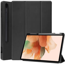 LEATHER Flip tok Samsung Galaxy Tab S8+ / S7+ / S7 FE fekete