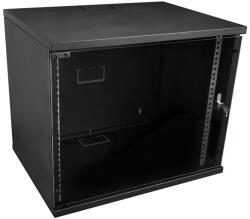 S-Link fali rackszekrény - 4U 19" fali kivitel (190x530x400mm, fekete), lapraszerelt (36093)