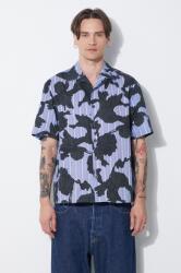 Neil Barrett pamut ing Boxy Bold Flowers Print Short Sleeve Shirt férfi, regular, MY60214A-Y059-765N - kék XL