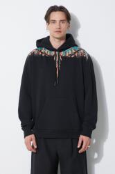 Marcelo Burlon pamut melegítőfelső Grizzly Wings Regular Hoodie fekete, férfi, nyomott mintás, kapucnis, CMBB007S24FLE0021020 - fekete M