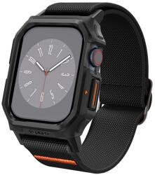 Spigen LITE FIT PRO pótszíj (egyedi méret, textil, ütésállóság + szilikon keret) FEKETE Apple Watch Series 10 46mm (ACS08609)