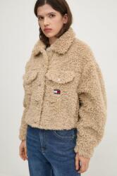 Tommy Jeans rövid kabát női, bézs, átmeneti, oversize, DW0DW19905 - bézs L