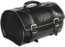 Magyar Bőrdíszmű Hengertáska, Szegecselt, Fekete